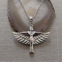 Load image into Gallery viewer, Goddess Isis Necklace on Silver Rolo Chain, Egyptian Jewelry

