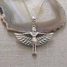 Load image into Gallery viewer, Goddess Isis Necklace on Silver Rolo Chain, Egyptian Jewelry
