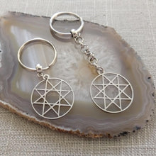Load image into Gallery viewer, Octogram Eight Pointed Star Keychain, Backpack or Purse Charm, Zipper Pull
