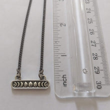 Load image into Gallery viewer, Phases of the Moon Necklace on Thin Gunmetal Curb Chain
