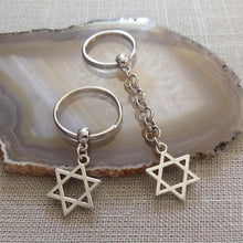 Load image into Gallery viewer, Star of David Keychain, Jewish Religious Iconography
