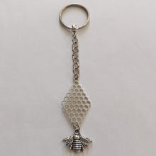 Load image into Gallery viewer, Honeycomb and Bee Keychain, Backpack Purse Charm or Zipper Pull
