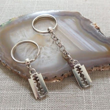Load image into Gallery viewer, Razorblade Keychain, Backpack or Purse Charm, Zipper Pull
