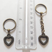 Load image into Gallery viewer, Bronze Heart Keychain, Backpack or Purse Charm, Zipper Pull
