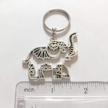 Load image into Gallery viewer, Elephant Keychain, Silver Pachyderm Key Ring
