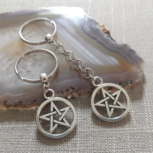 Pentagram Keychain, Witchcraft Backpack or Purse Charm, Zipper Pull