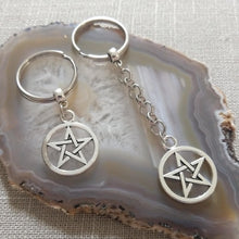 Load image into Gallery viewer, Pentagram Keychain, Witchcraft Backpack or Purse Charm, Zipper Pull
