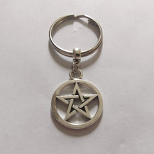 Load image into Gallery viewer, Pentagram Keychain, Witchcraft Backpack or Purse Charm, Zipper Pull
