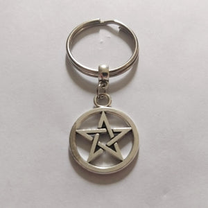 Pentagram Keychain, Witchcraft Backpack or Purse Charm, Zipper Pull