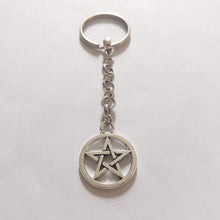 Load image into Gallery viewer, Pentagram Keychain, Witchcraft Backpack or Purse Charm, Zipper Pull
