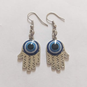 Hamsa Evil Eye Dangle Earrings