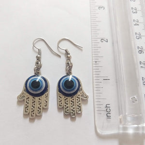 Hamsa Evil Eye Dangle Earrings