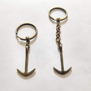 Bronze Anchor Keychain Key Ring or Zipper Pull - Nautical Maritime Keychain