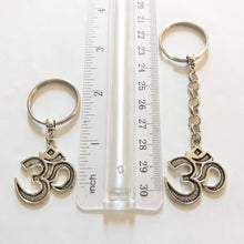 Load image into Gallery viewer, Ohm Keychain Key Ring or Zipper Pull, Silver Backpack or Purse Charms
