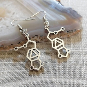 MDMA Molecule Earrings, Ecstasy Dangle Drop Earrings, Raver Festival Jewelry