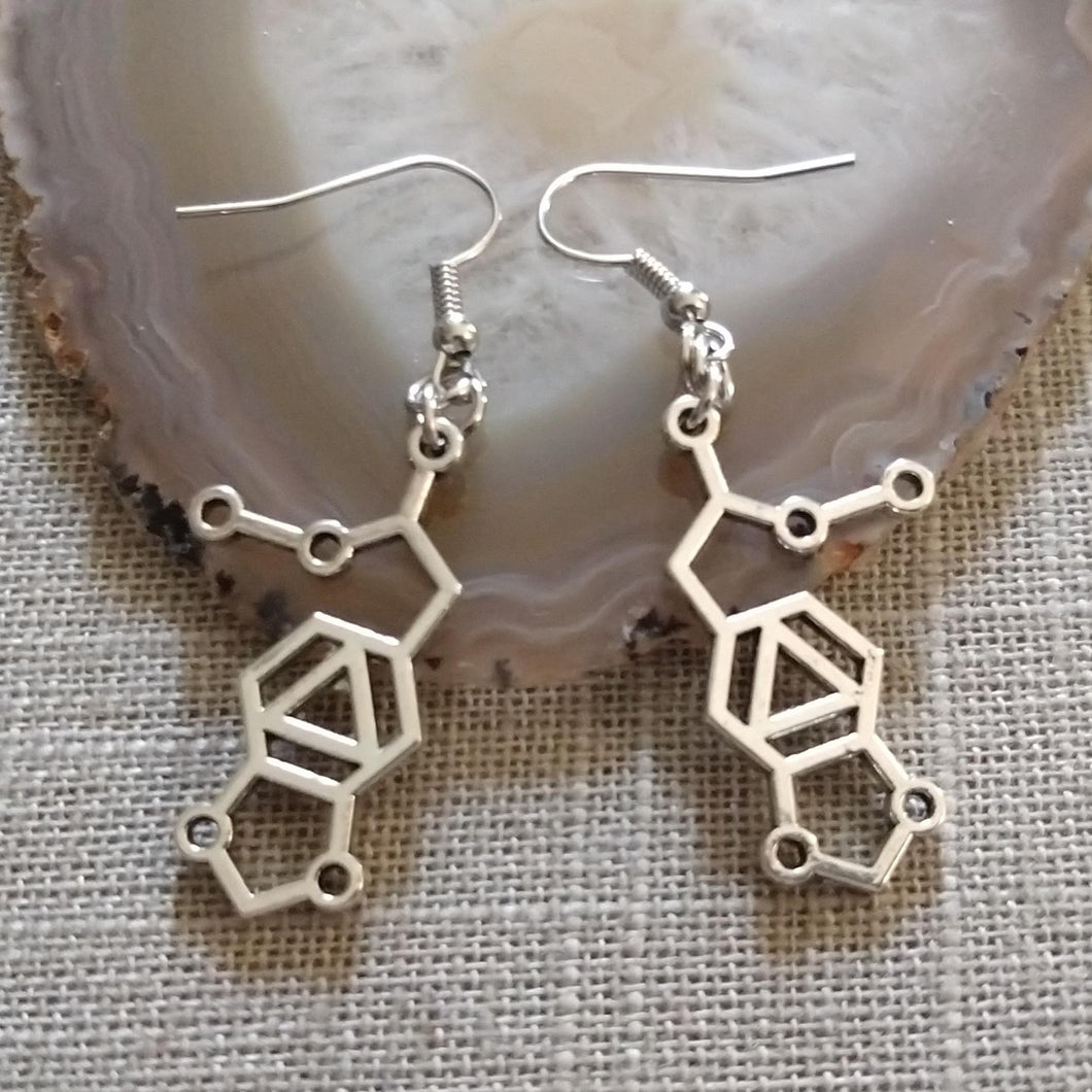 MDMA Molecule Earrings, Ecstasy Dangle Drop Earrings, Raver Festival Jewelry