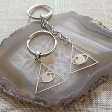 Load image into Gallery viewer, Illuminati All Seeing Eye Keychain, Backpack or Purse Charm
