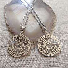 Load image into Gallery viewer, Phylogenetic Tree Necklace on Gunmetal Curb Chain, Mens Jewelry

