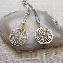 Load image into Gallery viewer, Phylogenetic Tree Necklace on Gunmetal Curb Chain, Mens Jewelry
