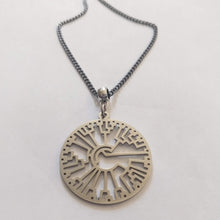 Load image into Gallery viewer, Phylogenetic Tree Necklace on Gunmetal Curb Chain, Mens Jewelry
