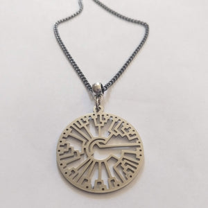 Phylogenetic Tree Necklace on Gunmetal Curb Chain, Mens Jewelry