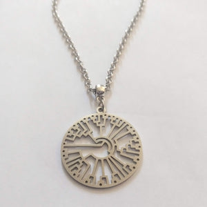 Phylogenetic Tree Necklace on Silver Rolo Chain, Mens Jewelry