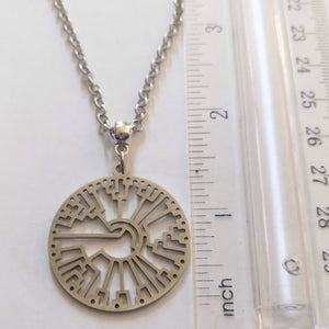 Phylogenetic Tree Necklace on Silver Rolo Chain, Mens Jewelry