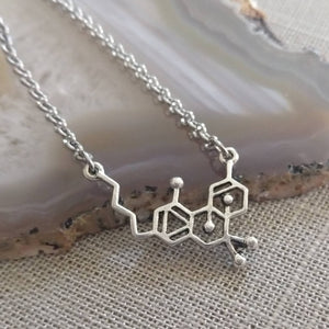 THC Molecule Necklace, Jewelry for Stoners Potheads, Marijuana Necklace