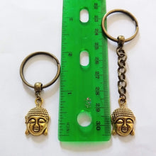 Load image into Gallery viewer, Antigue Gold Buddha Keychain Key Ring or Zipper Pull - Buddhist Keychain
