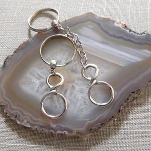 Infinity Keychain,  Key Ring or Zipper Pull - Eight Year Anniversary Gifts