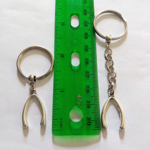 Wishbone Keychain, Egyptian Key Fob, Silver Key Ring or Zipper Pull