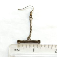 Load image into Gallery viewer, Textured Bar Earrings, Your Choice of Three Lengths, Dangle Drop Chain Earrings
