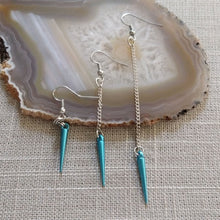 Load image into Gallery viewer, Copy of Silver Spike Earrings - Spike Earrings / Silver Earrings / Dangle Earrings / Long Earrings / Chain Earrings / Bohemian Jewelry
