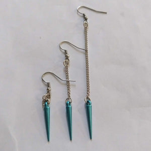 Copy of Silver Spike Earrings - Spike Earrings / Silver Earrings / Dangle Earrings / Long Earrings / Chain Earrings / Bohemian Jewelry