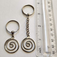 Load image into Gallery viewer, Spiral Keychain, Silver Backpack or Purse Charm, Zipper Pull, Key Fob Lanyards
