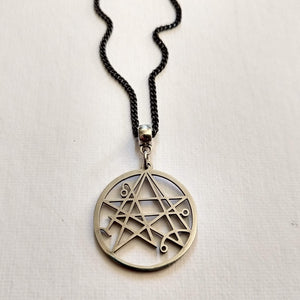 Necronomicon HP Lovecraft Necklace on Gunmetal Chain, Mens Jewelry