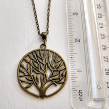 Load image into Gallery viewer, Tree of Life Necklace, Family Tree Pendant on Bronze Cable Chain
