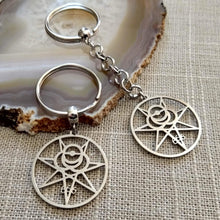 Load image into Gallery viewer, Aleister Crowley 666 Magick Keychain, Backpack or Purse Charm, Zipper Pull
