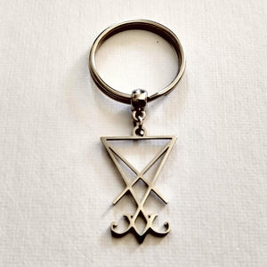 Lucifer's Sigil Keychain, Satanic Backpack or Purse Charm, Zipper Pull