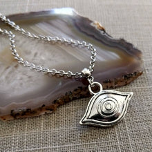 Load image into Gallery viewer, Evil Eye Talisman Necklace on Silver Rolo Chain
