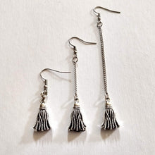 Load image into Gallery viewer, Metal Tassel Earrings, Your Choice of Threee Lengths, Long Dangle Chain Drop
