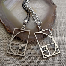 Load image into Gallery viewer, Fibonacci Sequence Necklace, Stainless Steel Machine Cut Charm
