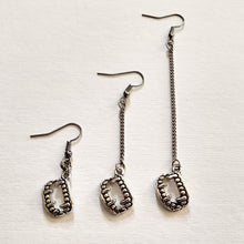 Load image into Gallery viewer, Silver Fangs Earrings - Your Choice of Three Lengths - Long Dangle Chain Earrings
