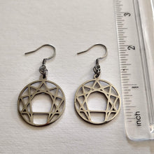 Load image into Gallery viewer, Enneagram of Personality Earrings,  Silver Fourth Way Dangle Drop Earrings
