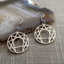 Load image into Gallery viewer, Enneagram of Personality Earrings,  Silver Fourth Way Dangle Drop Earrings
