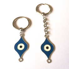 Load image into Gallery viewer, Blue Evil Eye Keychain Key Ring or Zipper Pull
