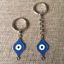 Load image into Gallery viewer, Blue Evil Eye Keychain Key Ring or Zipper Pull

