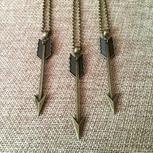 Load image into Gallery viewer, Arrow Necklace on Bronze Rolo Chain, Mens Jewelry
