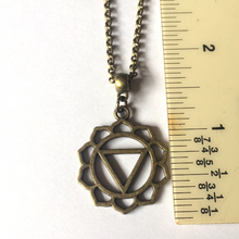 Load image into Gallery viewer, Solar Plexus Chakra Necklace on Bronze Rolo Chain, Yoga Jewelry

