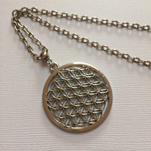 Load image into Gallery viewer, Flower of Life Necklace on Silver Cable Chain
